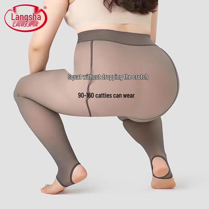

Langsha Women s Faux Sheer Fleece-Lined Leggings One Size (90-160 catties)
