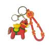 Pferd Jahr Schlüsselanhänger Anhänger mit Lanyard Wasserdicht Rotgold Glücksbringer mit Fu Design Taschenanhänger Handyzubehör