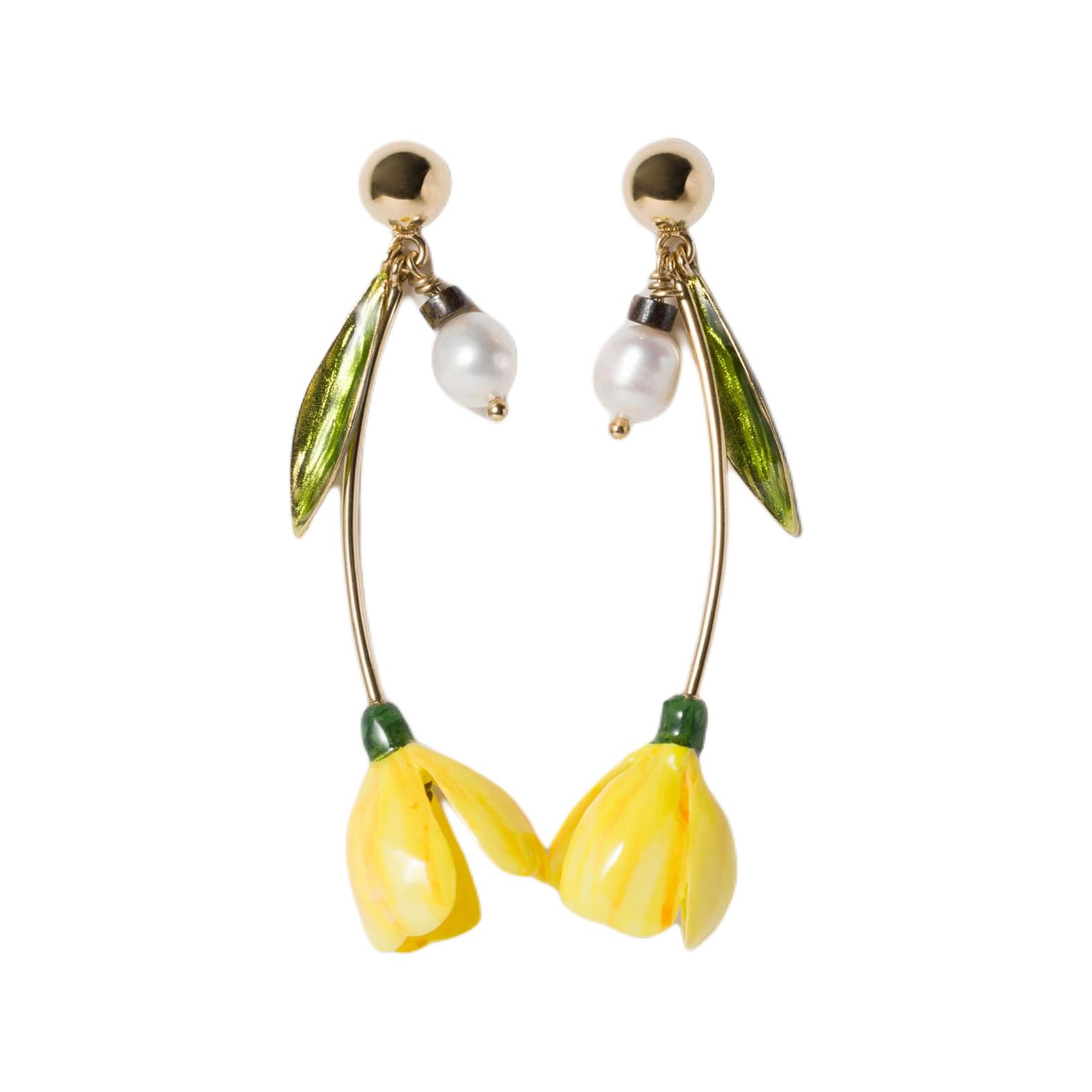 

Miu Miu Tulip Element Resin Earrings Women Earrings Yellow 5IO188-2CUU-F04AZ F,Yellow