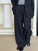 Women's Autumn Cotton Linen Blazer Suit Set with Pants