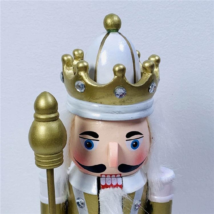 12 Inch Wooden Nutcracker Soldier King Figurine Christmas Decor for Shelve Table