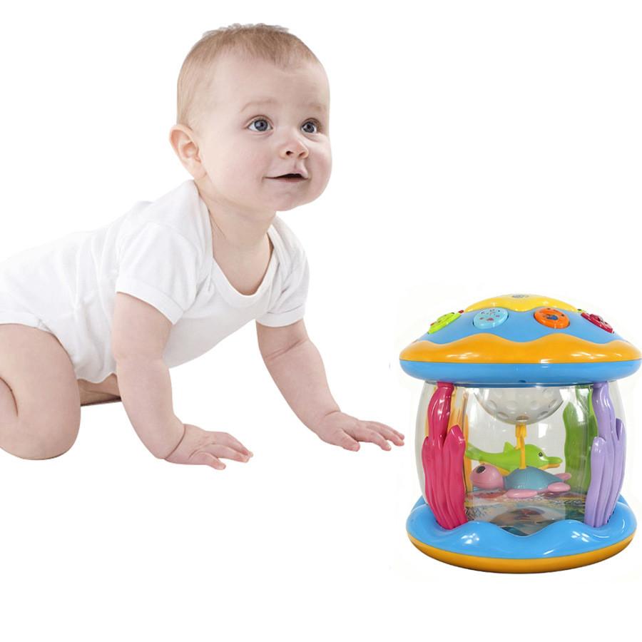 Baby Musical Clapping Drum With Flashing Lights And Projection For Gift And Play
