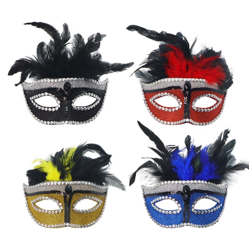 Lightweight Plastic Feather Mask For Cosplay Gothic Event Comfortable Halloween Party Costume Accessory
