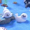 4PCS Cute Ocean Series Sea Lion Decor Micro Landscape Mini Resin Figurine Decorative Fish Tank Small Ornaments Landscaping