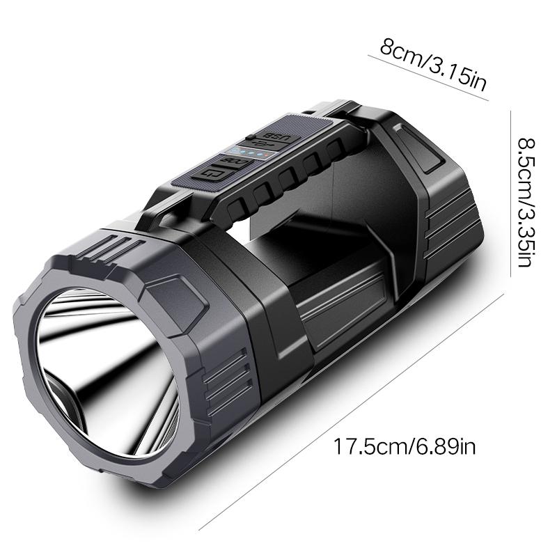 New Flashlight Solar Searchlight Strong Light Illumination Portable Handheld Flashlight Outdoor Multifunctional Lighting