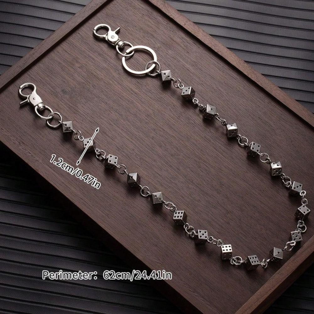 European and American Dark Punk Style Dice Skull Pants Chain Waist Chain Bracelet Necklace Jeans Chain Trendy Cool Personality Hip Hop Accessories