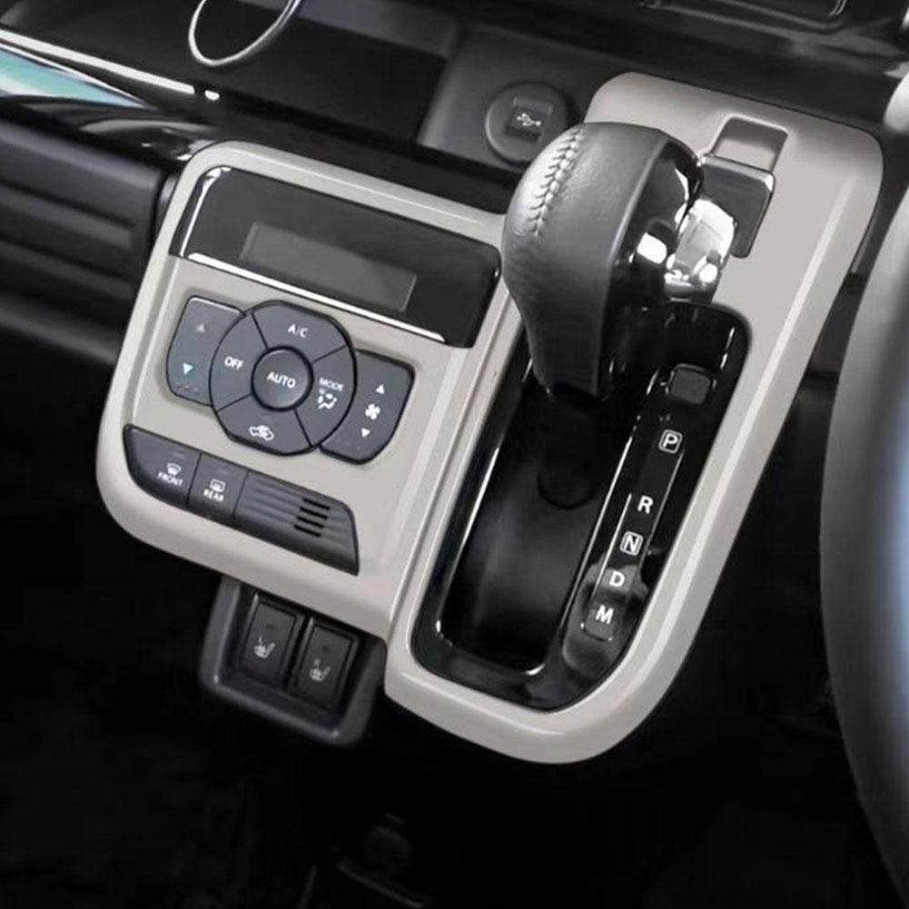 For Suzuki Spacia Custom 2024 RHD Center Console Decorative Stickers Frame Sequins Position Modified Gear Gear R1B2