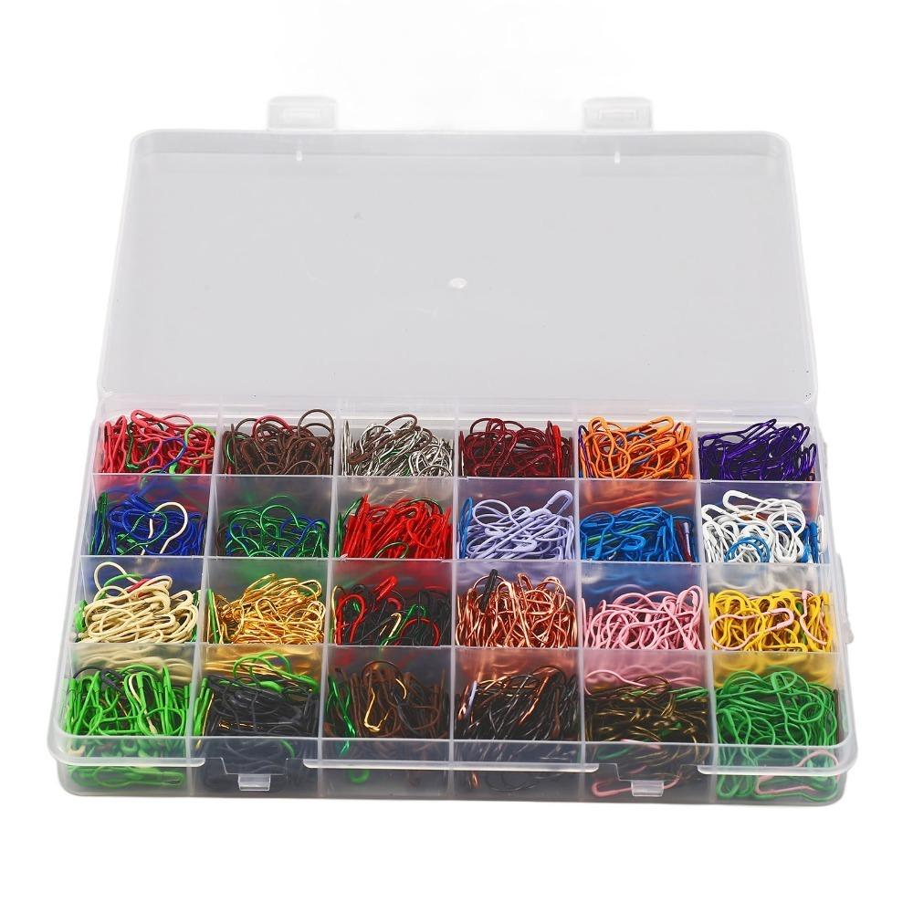 

1200Pcs Durable Metal Safety Pins 24-color Gourd-shaped Gourd Safety Pins Bulb Safety Pins Clothing Use