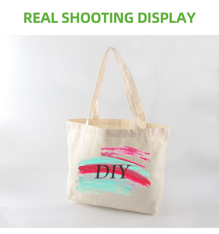 Saf Pamuklu Kanvas Bez Çanta - Alışveriş, Reklam, Kendin Yap ve Boyama İçin Boş El Çantası