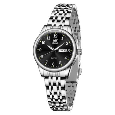 OLEVS Analog Popular Business Stylish Stainless Steel Arm Watch for Cute Watch for Black Fashionable Simple Pressure Resistant Easy To Casual Watch