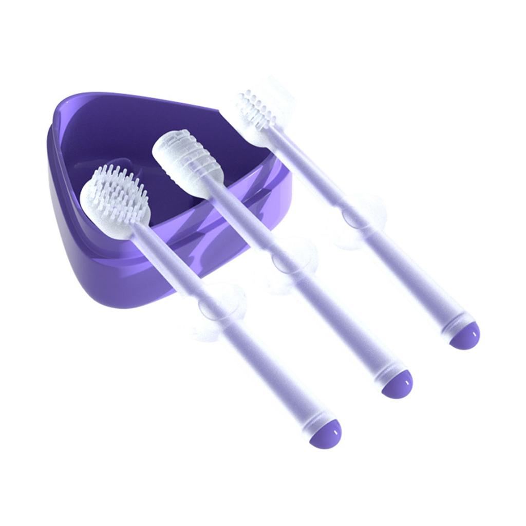 3Pcs Cat Toothbrush High Safety Silicone Durable Comfortable Grip Easy to Use Small Dog Toothbrush for Home Pet Store