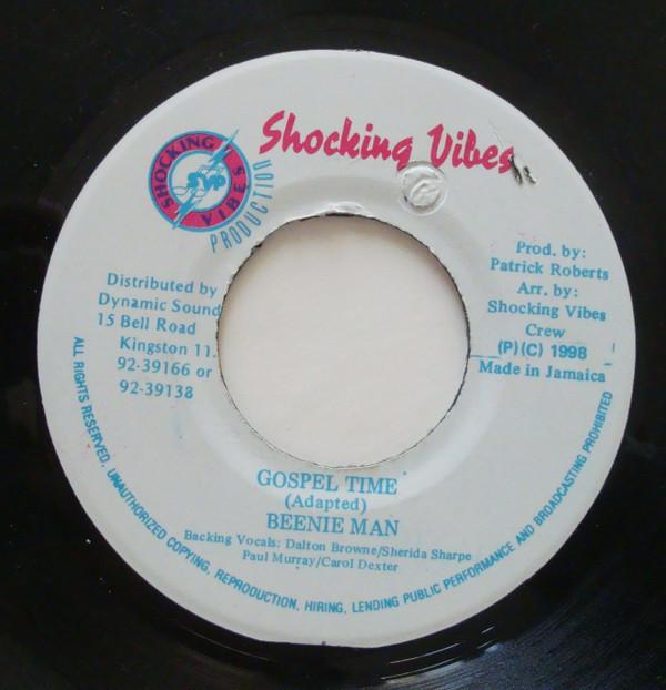 

7-дюймовая пластинка BEENIE MAN - Gospel Time none Shocking Vibes 1998 Ямайка Регги, Ска и Даб Б/У