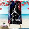 Prosop de Plajă Personalizat cu Nume și Artă Air Jordan Microfibră Moale Prosop de Vară Uscare Rapidă Prosop Absorbant pentru Plajă Piscină Călătorie