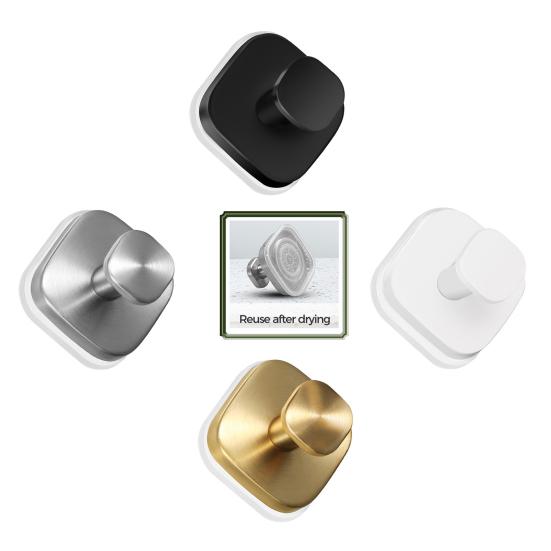 Přísavkové háčky pro sprchu z nerezové oceli, nástěnné háčky do koupelny, silné lepidlo, věšák na ručníky, snadná instalace, opakovaně použitelný věšák na věnce