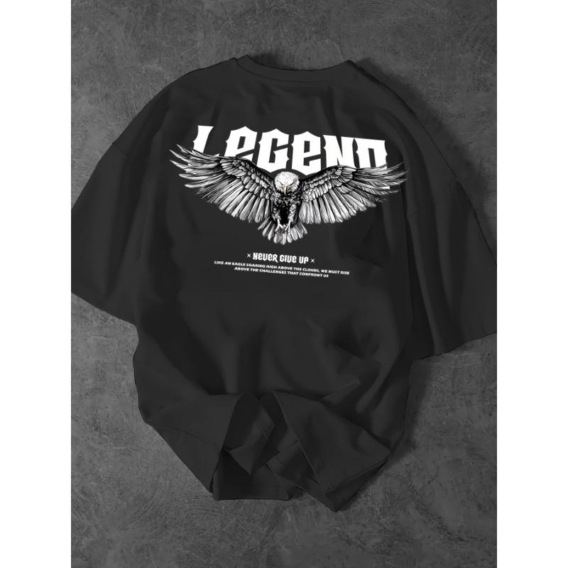 European sizes Men's Never Give Up Motivational T-Shirt - Oversized Streetwear Summer Tee with "Never Give Up" Lettering