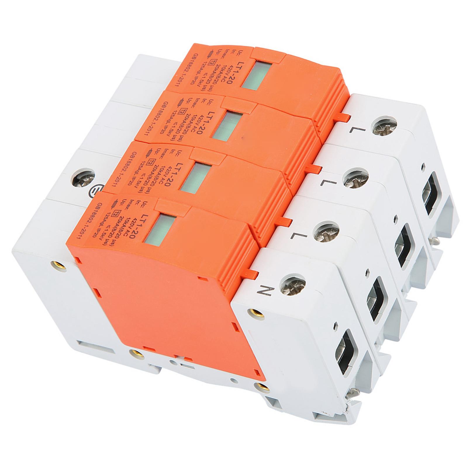 

4P 20kA 420vAC House Surge Protective Low voltage Arrester Device