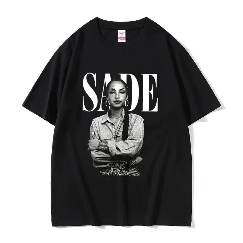 90. roky Speváčka S-Sade Potlač Grafické Tričko Dámske Hip Hop Vintage Krátky Rukáv Tričká Streetwear