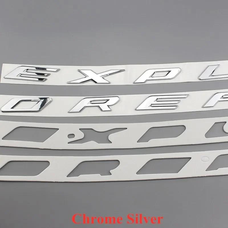 1Pc Chrome Black 3D ABS EXPLORER Letters Car Front Hood Bonnet Emblem Badge Sticker Car Styling Accessories