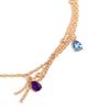 Women's Necklace Retro Style Disc 3-layer Geometric Cactus Colored Gemstone Necklace
