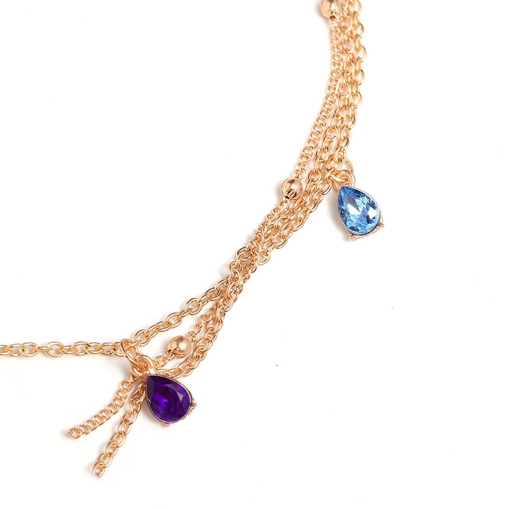 Women's Necklace Retro Style Disc 3-layer Geometric Cactus Colored Gemstone Necklace