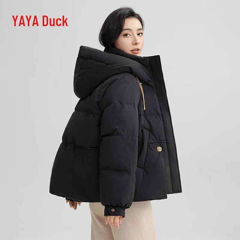YAYA Women's Hooded Short Thick Duck Down Jacket