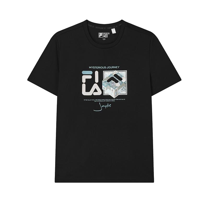 FILA T Shirts Men s Jet Black Crew Neck F11M438118FBK 170/92A/M