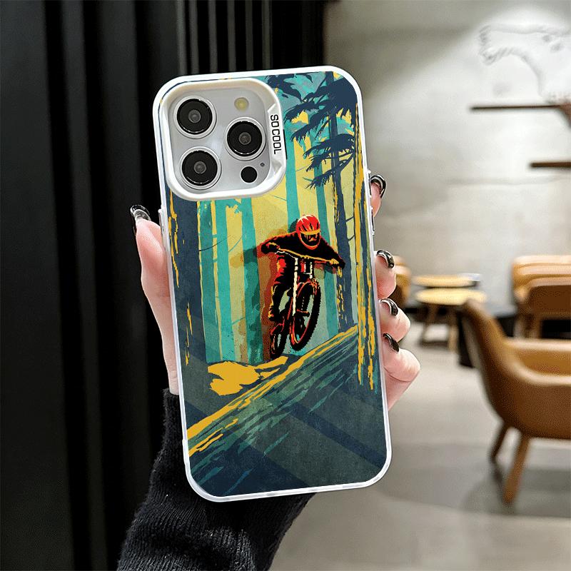 

Mountain Bike Bicycle Shockproof Phone Case for iPhone 17 Air 16 16E 15 Pro Max 14 Plus 13 Mini 12 Back Cover Anti Fall Fundas iPhone 16 Plus