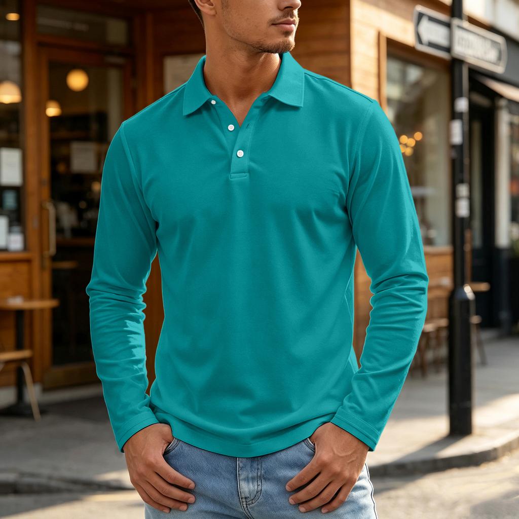 Men's Color Long Sleeve Shirt for Outdoor Casual Wear