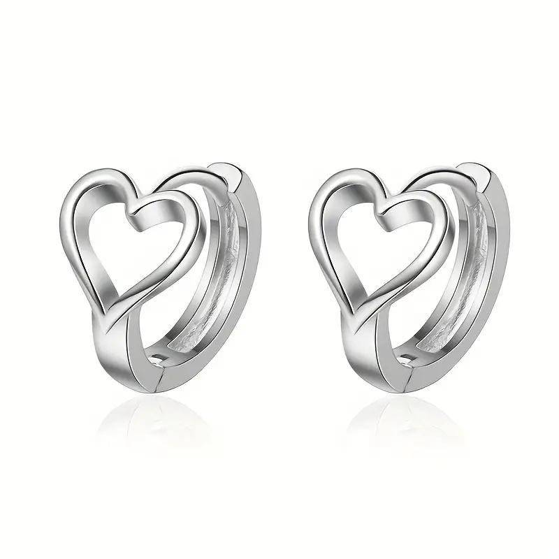 Huitan Exquisite Hollow Heart Hoop Earrings for Women Dainty Circle Earrings  Color/Gold Color Statement Jewelry