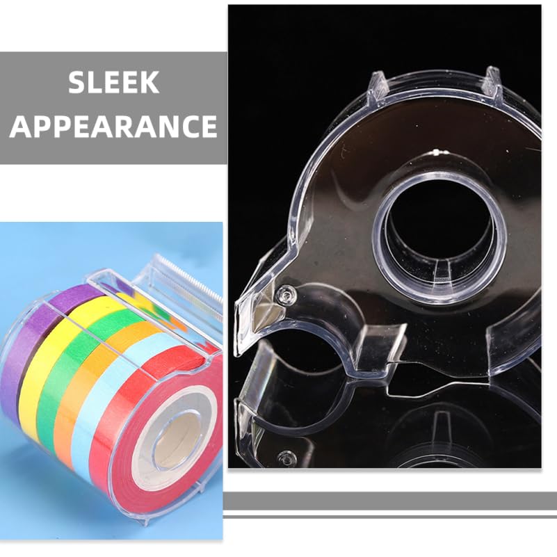 LALAFINA Tape Set of Transparent Acrylic Tape for Masking Tape and Cellophane Office Serrated Blade Cutter, 2, Dispenser, Stylish, Tape, Desktop,