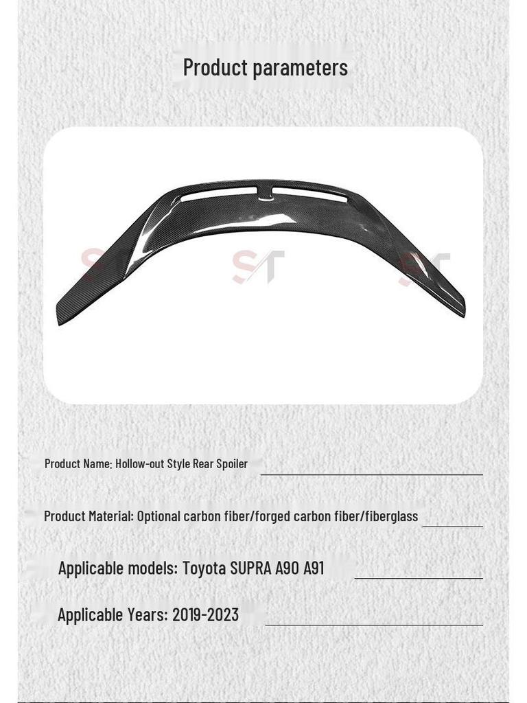 Carbon Fiber Rear Spoiler for Toyota SUPRA A90/A91 - Bull Demon Hollowed Diffuser Tail Wing