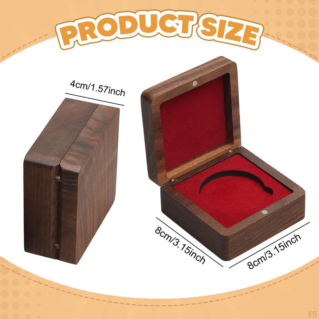 Classic, Portable, Dustproof Display Case Made of Black Walnut Wood for Storing Medals Honor And