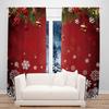 Christmas Snowflake Window Curtains Xmas Ornaments Coniferous Pine Tree Tinsel Theme Bedroom Living Room Decorative Curtain Polyester Perfect For Area
