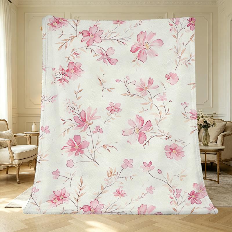 Thick Warm All-Season Flannel Blanket Soft & Cozy, Light Color, Ideal for Home, Guest Room, Christmas & Halloween