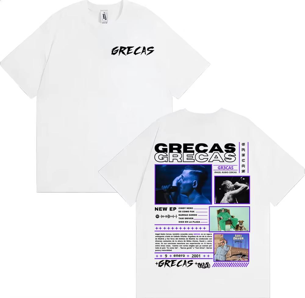 

Rapper Grecas Album Tour Cover Tshirts Unisexs Women Clothing Fashion Vintage Hip Hop T Shirts Comfort Cotton Short Sleeve Top 4XL