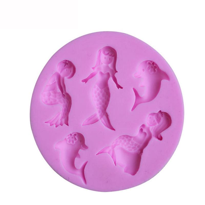 Mermaid Silicone Fondant Cake Mould Decorating Mold Chocolate Baking Tool