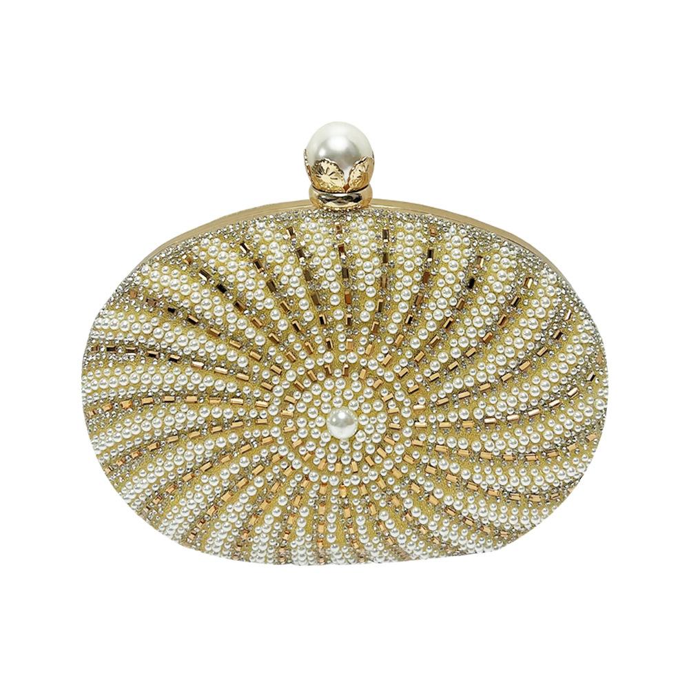 Pearl Beaded Glitter Clutch Purse Fashion Banquet Bag Luxury Women Handbag Wedding Party Evening Bag Shoulder Crossbody Bag