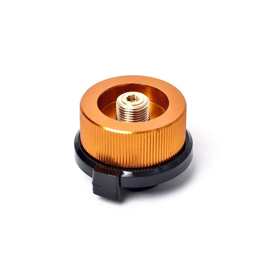 Portable Self-Locking Gas Tank Adapter with Anti-Roll Bracket for Camping Stoves