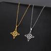 Fashion Chic Celtic-Symbol Necklace Witchs-Knot Necklace for Women Men Stainless Steel Pendant Necklace Lucky Jewelry