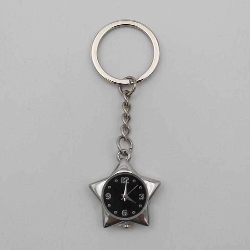 Star Pocket Watch Clock Keychain Zinc Alloy Trinkets Bag Charms Original Design Creative Pendant