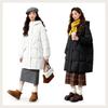 MJ STYLE Women's Hooded Mid-Length Puffer Jacket