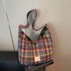Nyl Plaid Patchwork Hasp Casual Tote 2026 Winter Trend Fashi Bags Design Sense Retro High Quality Shoulder Bags Bolsa
