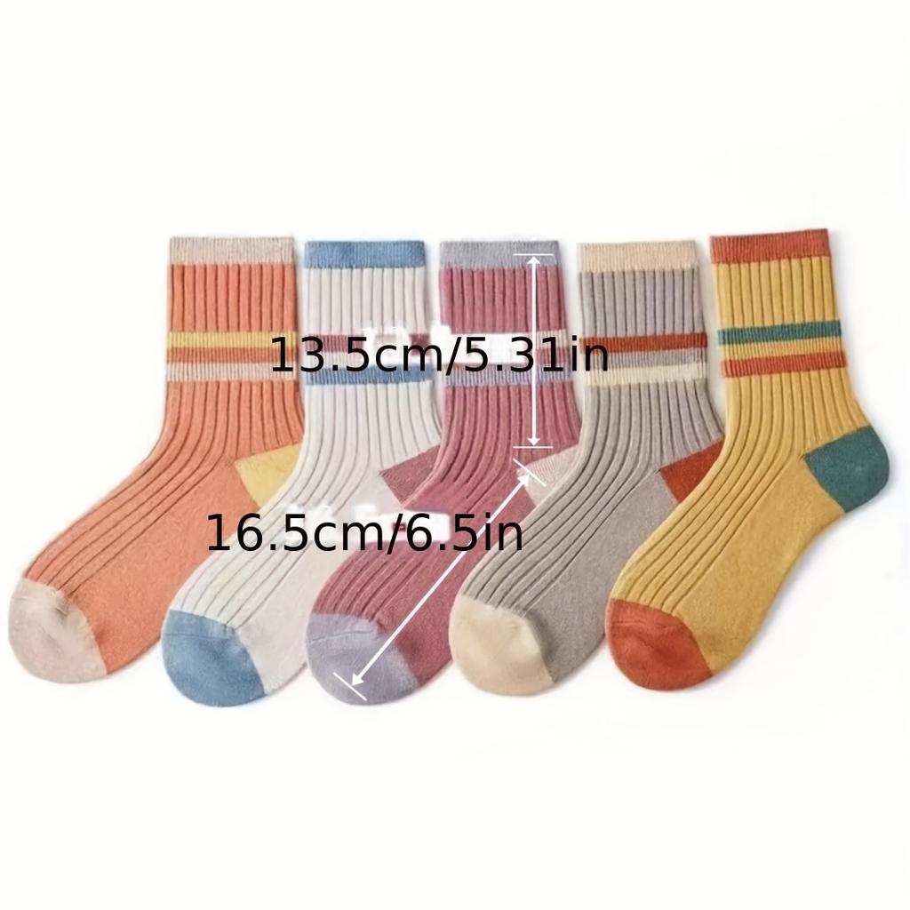 5 Pairs of Colorful Women'S Socks Decorative Socks Sports Socks Christmas Socks Arch Support Socks Birthday Gift Socks