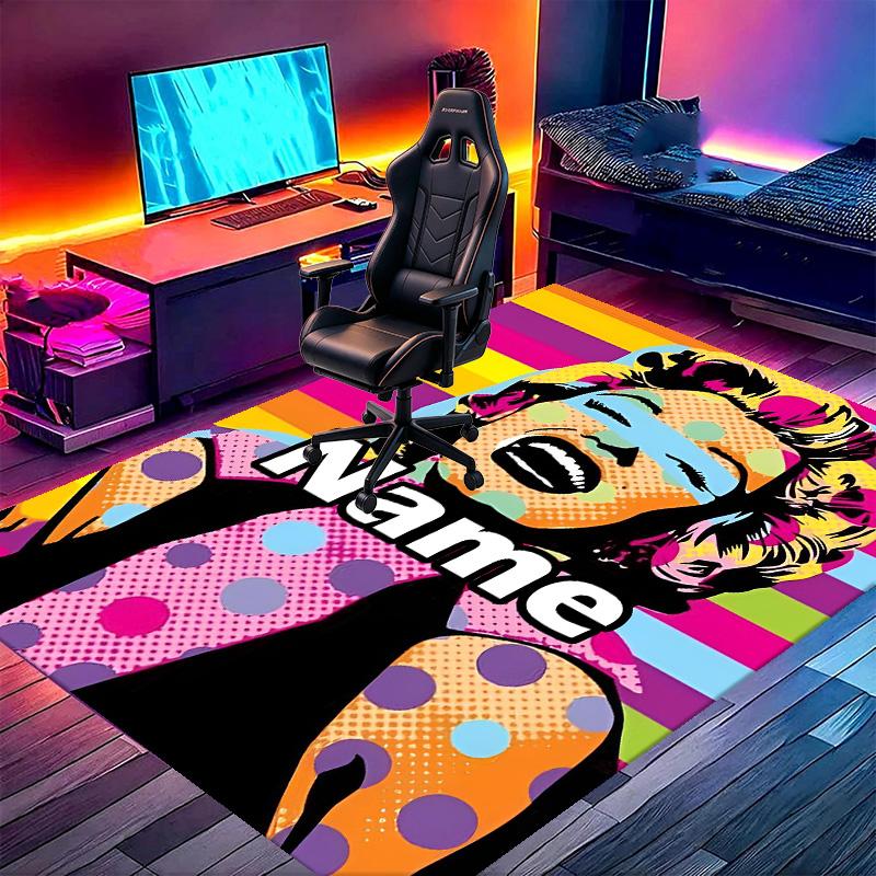 Custom Name Personalized Singer Print Carpet, Versatile Home Decor Rug, for Playroom, Apartment, Balcony, Entryway, Hallway Gift