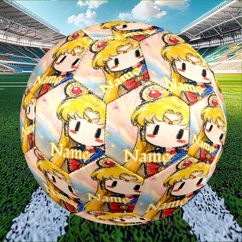 Custom Name Personalized Sailor Moon Print Size 5 Soccer Ball Training & Match Football, for Team, Kicking, Gift for Football Enthusiasts