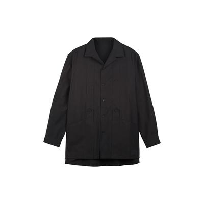 SS23 Amestec Bumbac Culoare Solidă Jachetă Cămașă Bărbați Jachetă Negru H63085