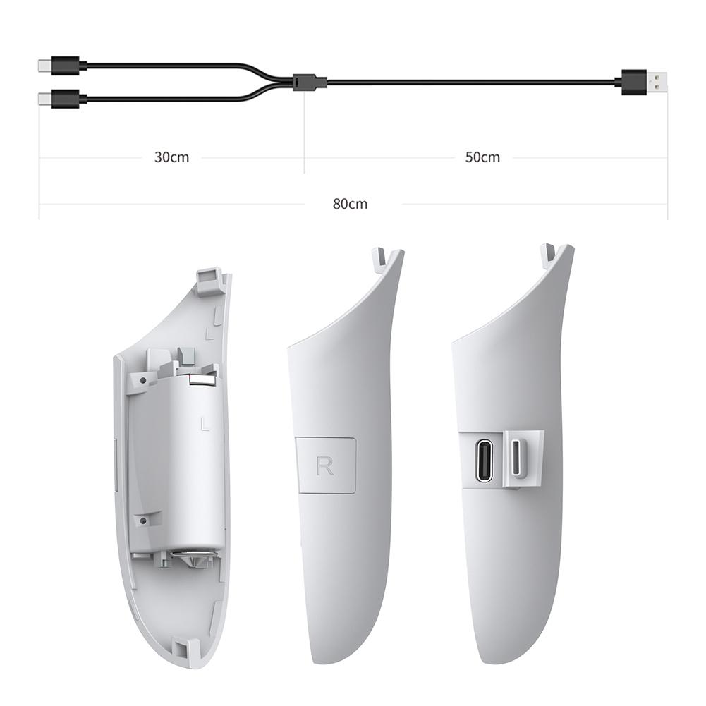 VR Controller Battery Pack Right Left Rechargeable Battery Cover for Meta Quest 3S/3 VR Headset Controller