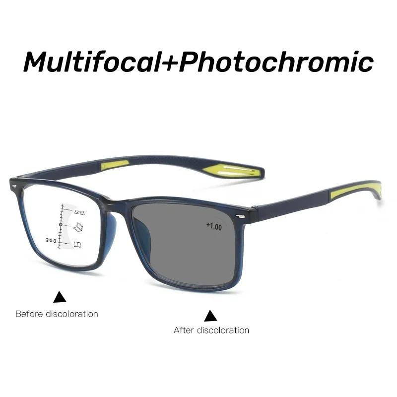

Sports Progressive Reading Glasses Anti Blue Light Multifocal Photochromic Women Retro Presbyopia Eyeglasses Outdoor Sunglasses 3.5