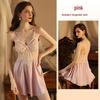 Fiyun Sexy Backless Lace Satin Slip Nightgown 