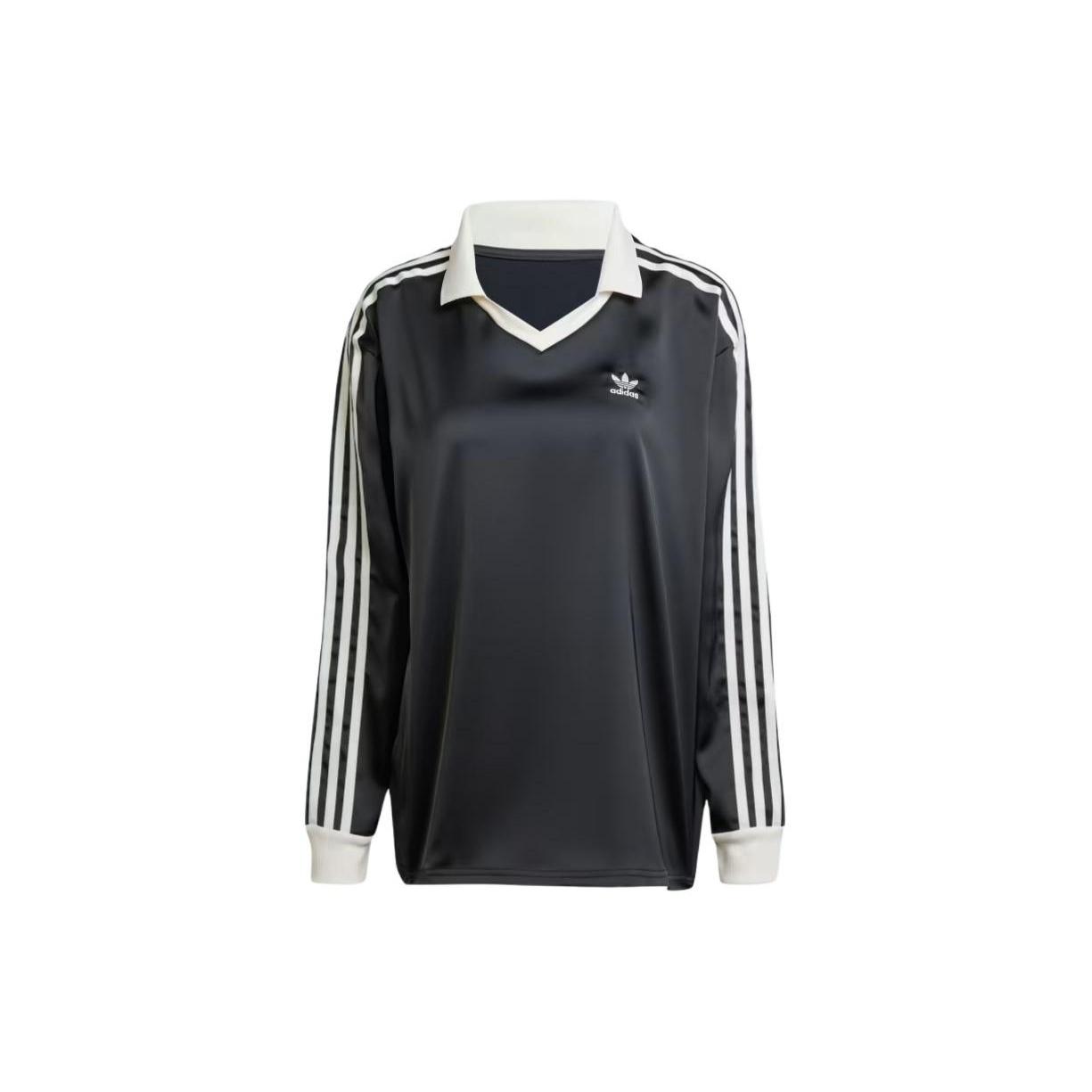 (WMNS) adidas 3-Stripes Satin Long Sleeve T-shirt Asia Sizing  Black  Women s IR6099 XS